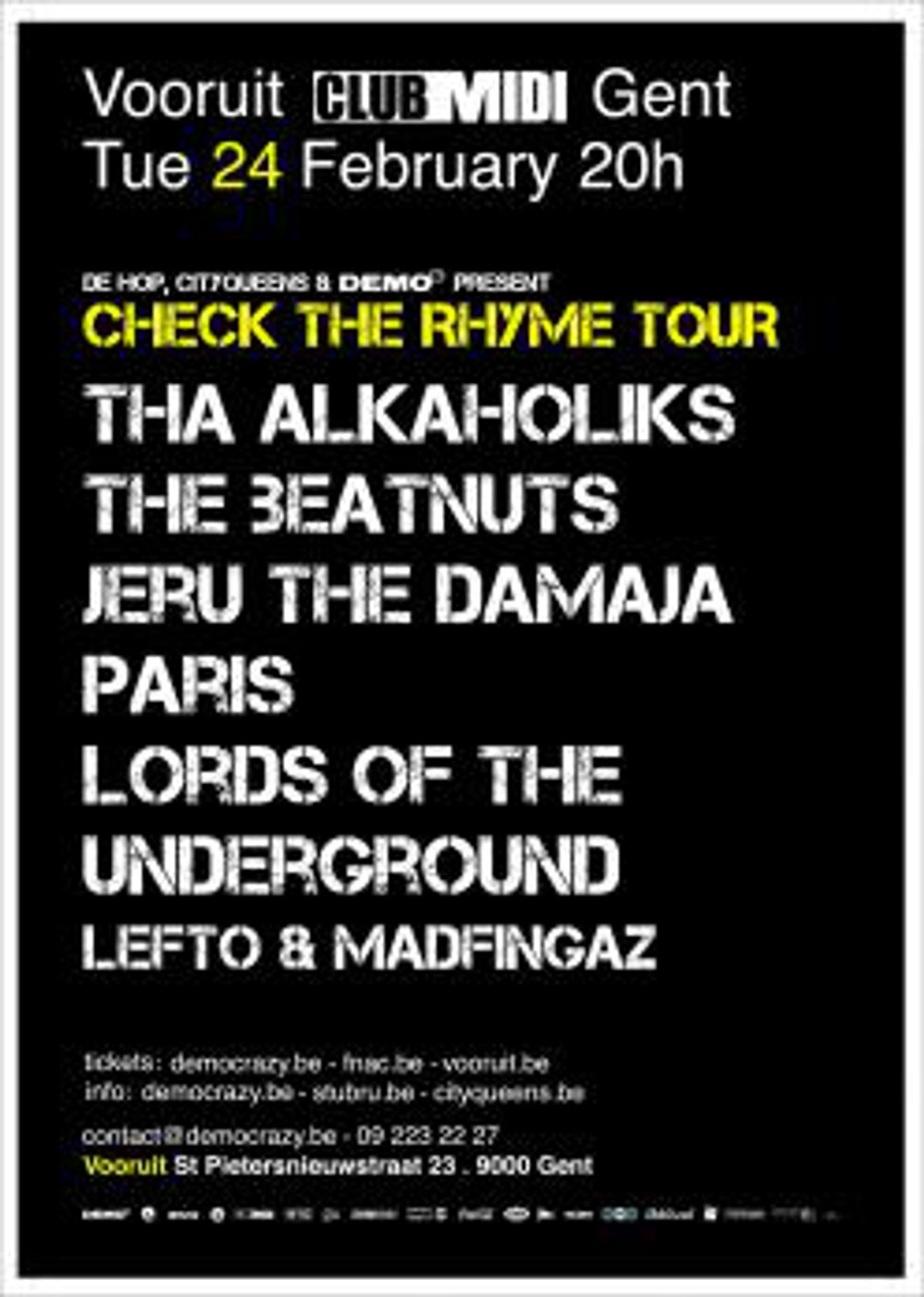De Hop: Check the Rhyme Tour - Hiphopmarathon