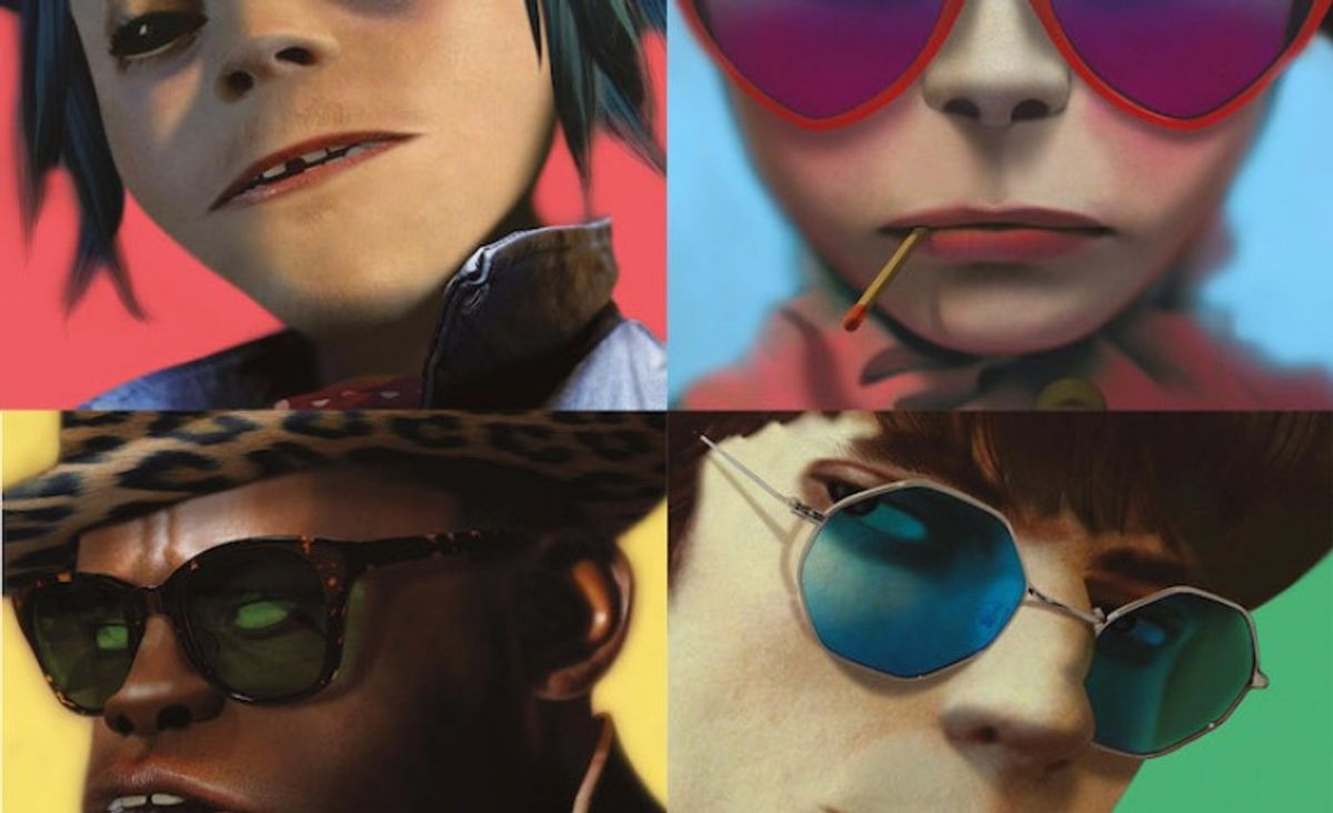 Rapper Gorillaz valt van het podium