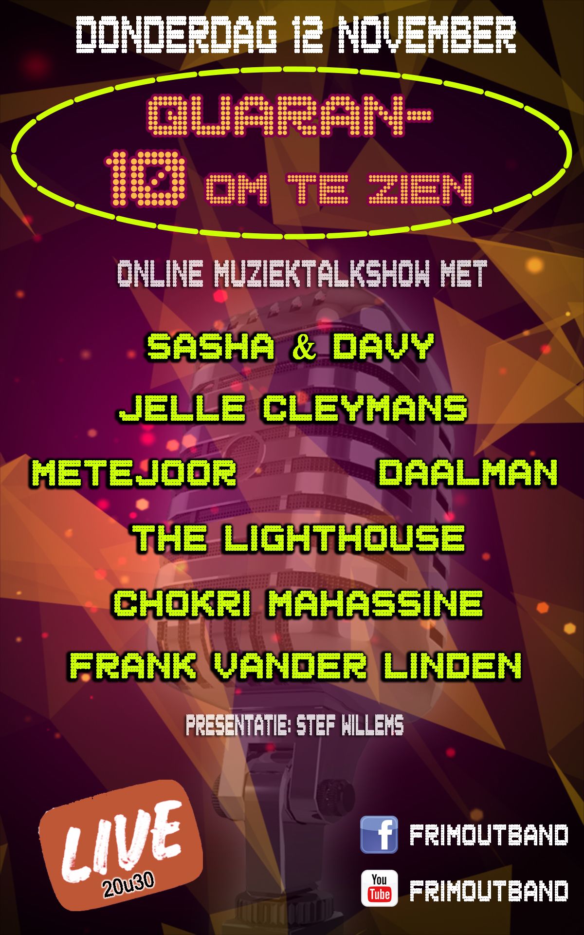 Frank Vander Linden en Chokri Mahassine in ‘Quaran-Tien om te Zien’.