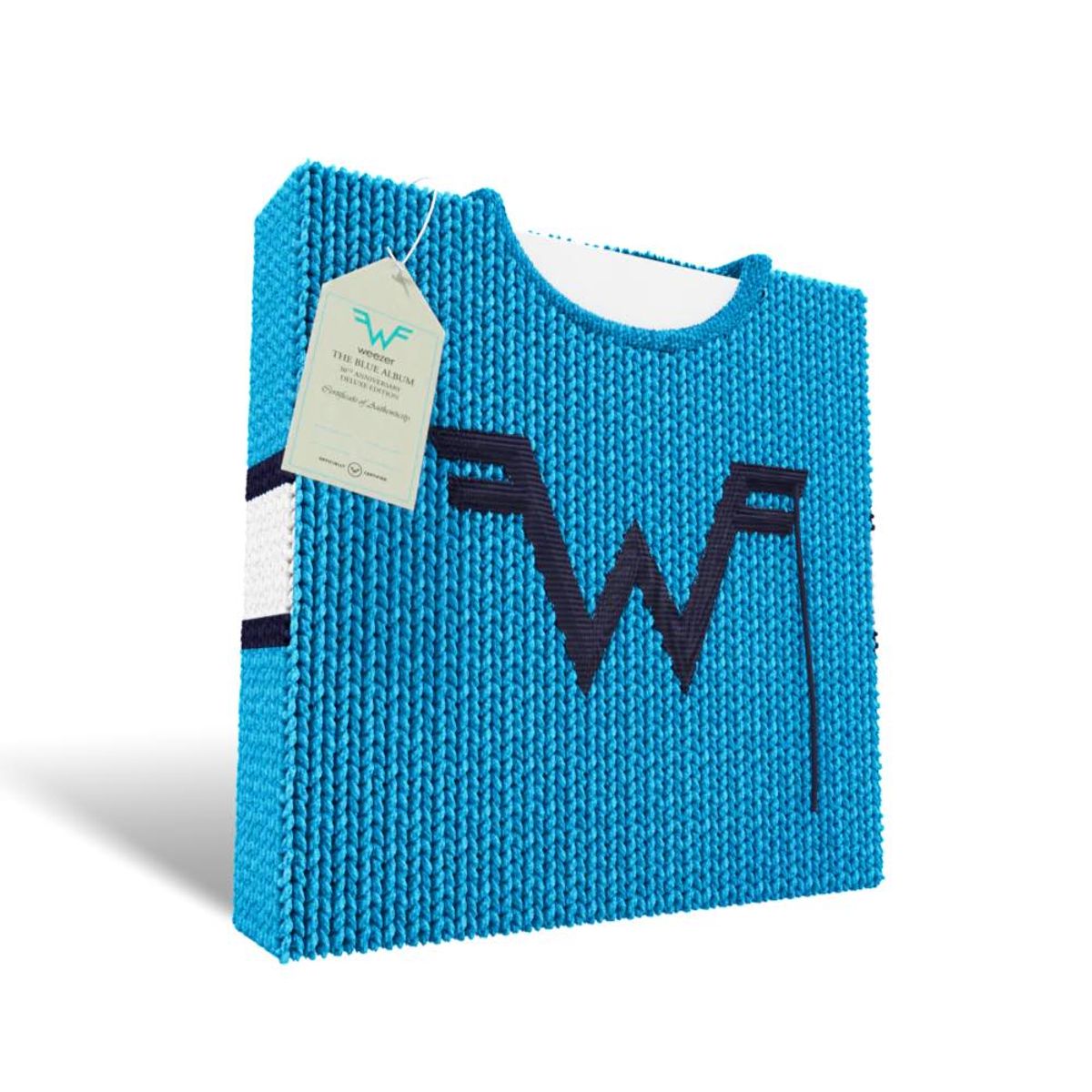 Weezer verpakt blue album in sweater